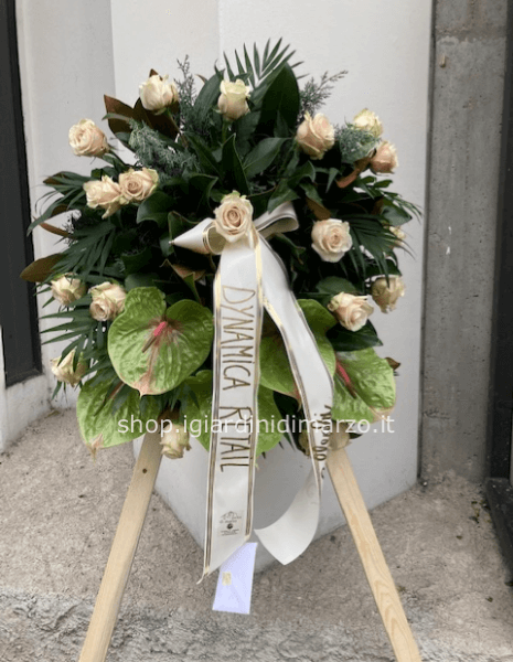 Cuscino con rose e anthurium